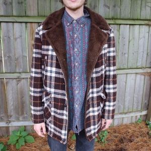Men's Vintage 70s JCpenny Wool Flannel Coat Jacket